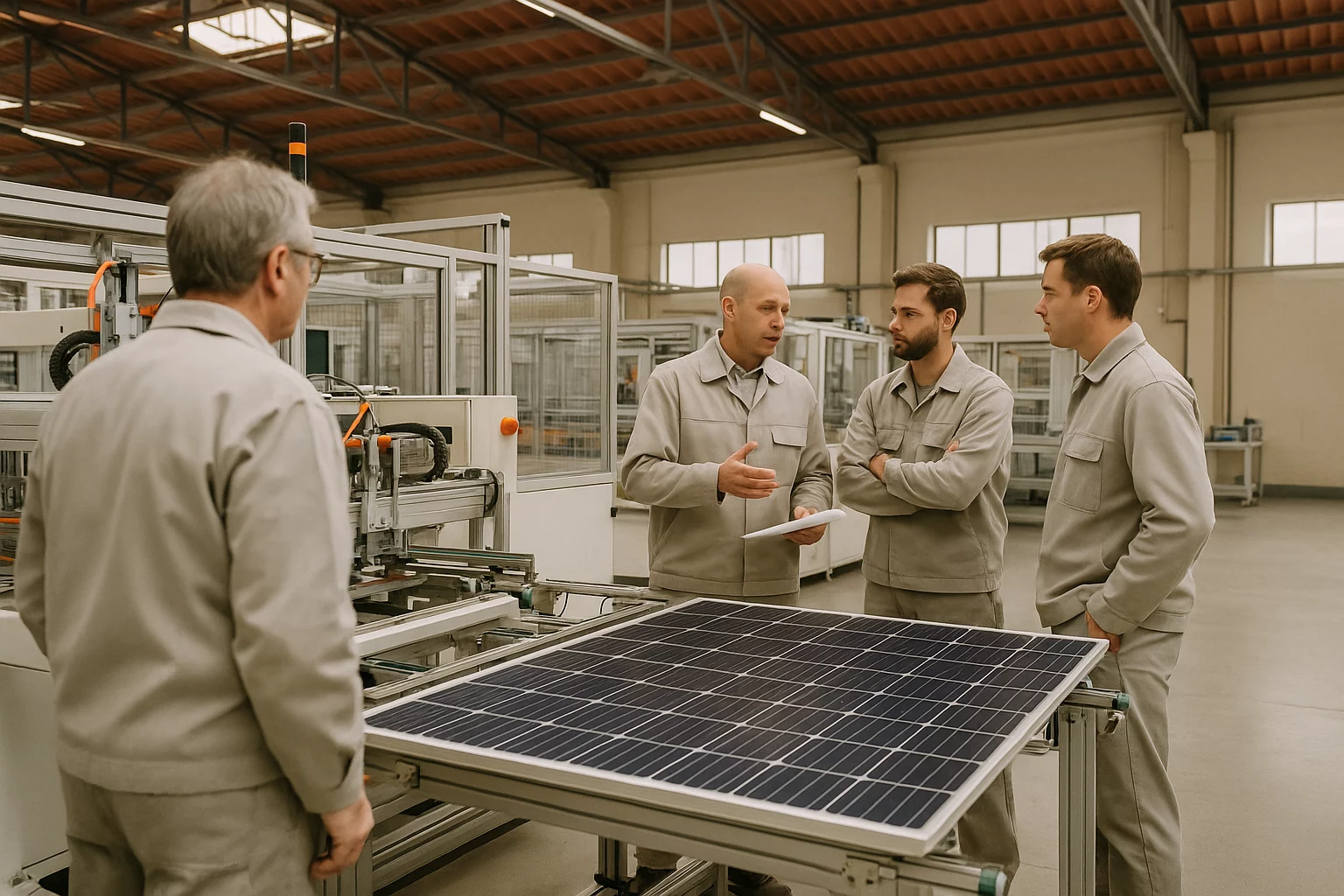 "Behind the scenes at a European solar module factory: Real experts shaping your investment’s success with hands-on experience and reliable operations"